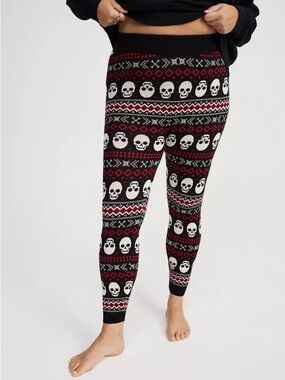 Torrid Skull Fair Isle Print Sweater Knit Leggings